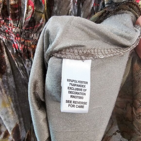 Y2K Velvet Babydoll Top XL Tunic Lace Sequins Hem Dark Fairy Grunge Whimsy Boho - Picture 6 of 12